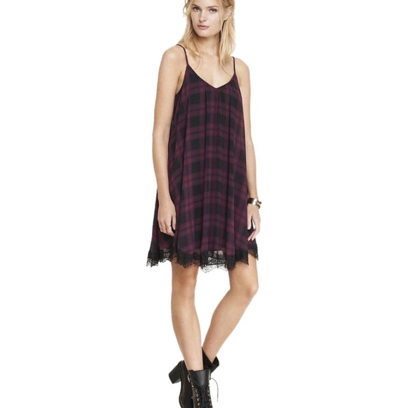 Express Dresses & Skirts - ❤️ NWOT Express Plaid Lace Dress Size S